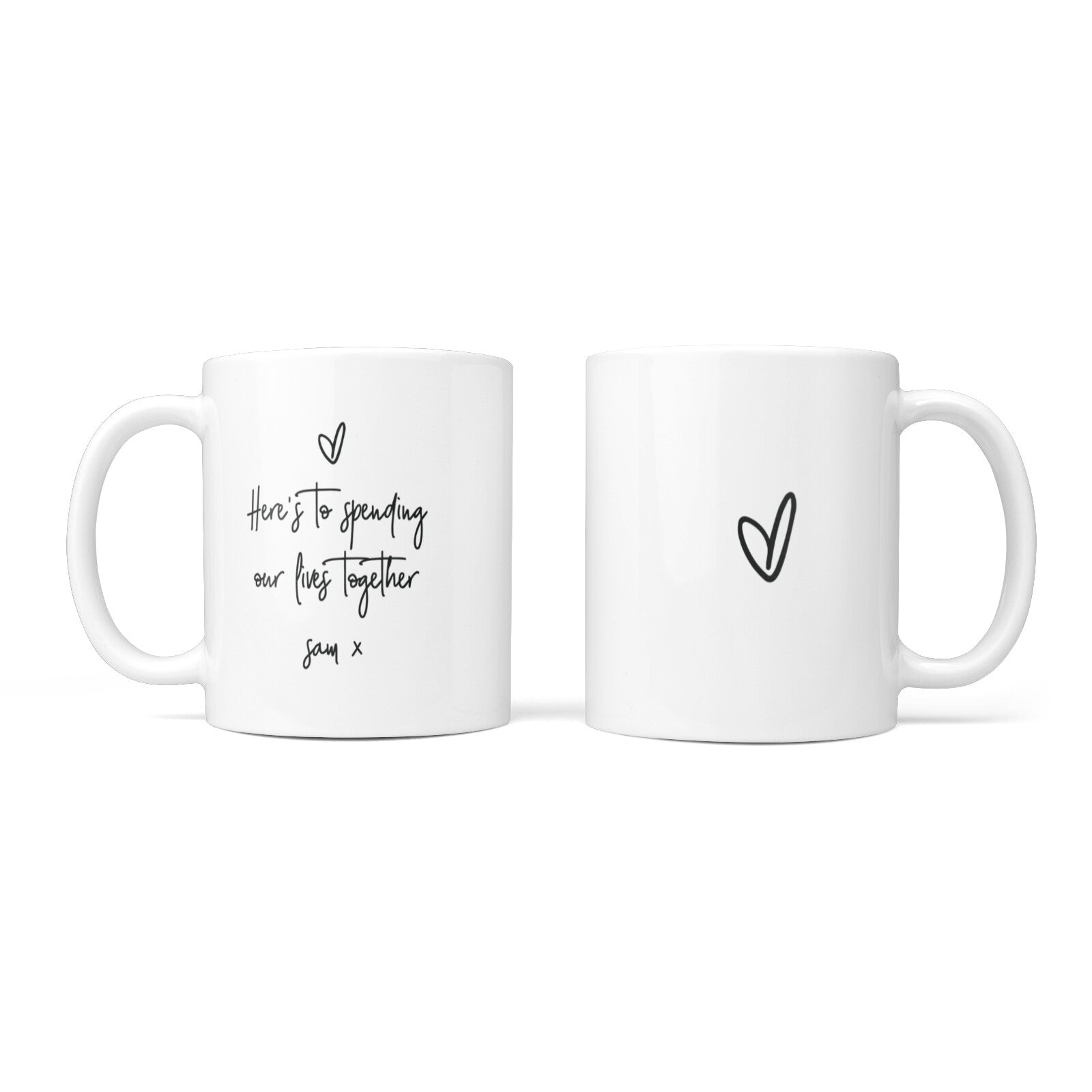 Personalised Valentines Message Name Black 10oz Mug Alternative Image 3