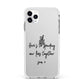 Personalised Valentines Message Name Black Apple iPhone 11 Pro Max in Silver with White Impact Case