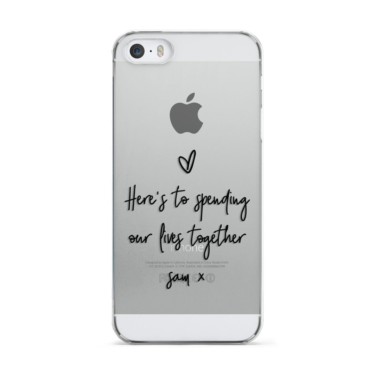 Personalised Valentines Message Name Black Apple iPhone 5 Case