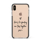 Personalised Valentines Message Name Black Apple iPhone Xs Max Impact Case Black Edge on Gold Phone