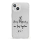 Personalised Valentines Message Name Black iPhone 13 Clear Bumper Case