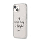 Personalised Valentines Message Name Black iPhone 14 Clear Tough Case Starlight Angled Image