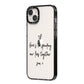 Personalised Valentines Message Name Black iPhone 14 Plus Black Impact Case Side Angle on Silver phone
