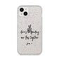 Personalised Valentines Message Name Black iPhone 14 Plus Glitter Tough Case Starlight