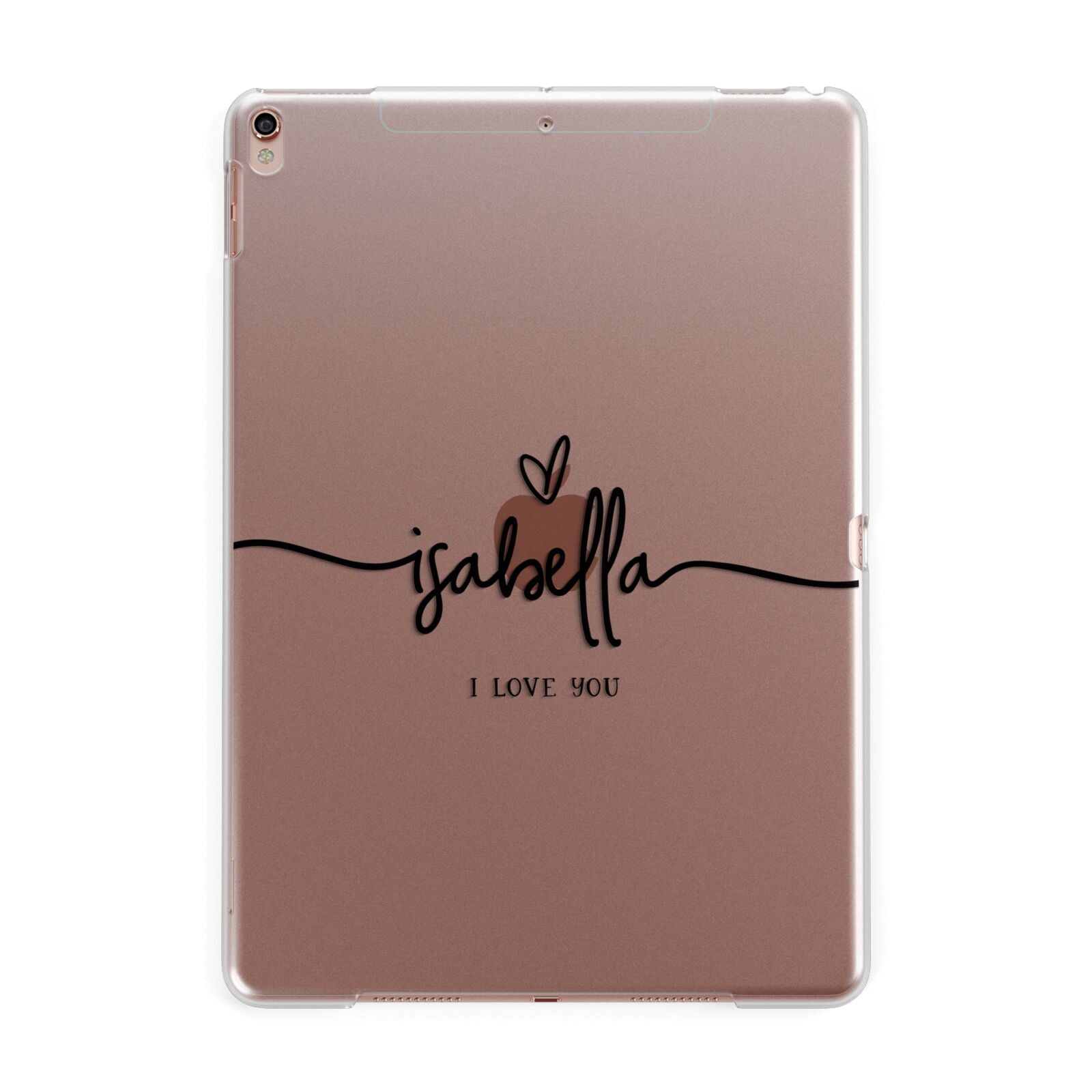 Personalised Valentines Name Clear Black Apple iPad Rose Gold Case