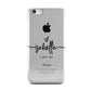 Personalised Valentines Name Clear Black Apple iPhone 5c Case
