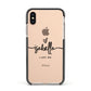 Personalised Valentines Name Clear Black Apple iPhone Xs Impact Case Black Edge on Gold Phone