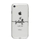 Personalised Valentines Name Clear Black iPhone 8 Bumper Case on Silver iPhone