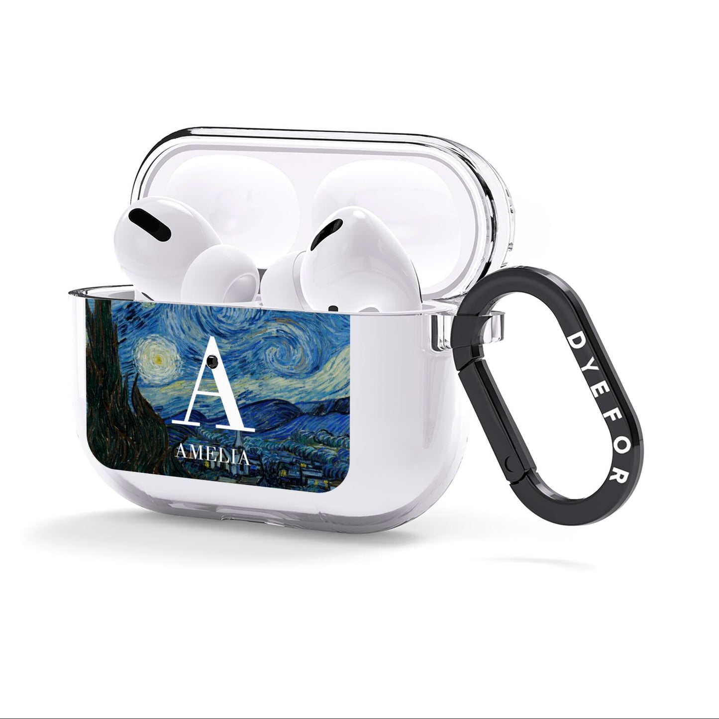 Personalised Van Gogh Starry Night AirPods Clear Case 3rd Gen Side Image
