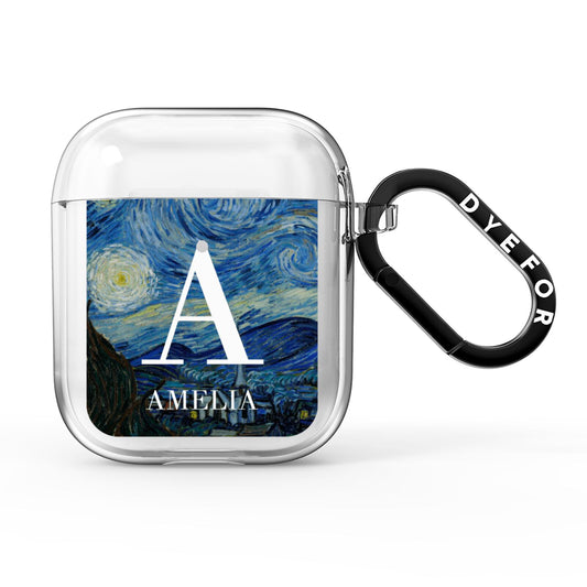 Personalised Van Gogh Starry Night AirPods Clear Case