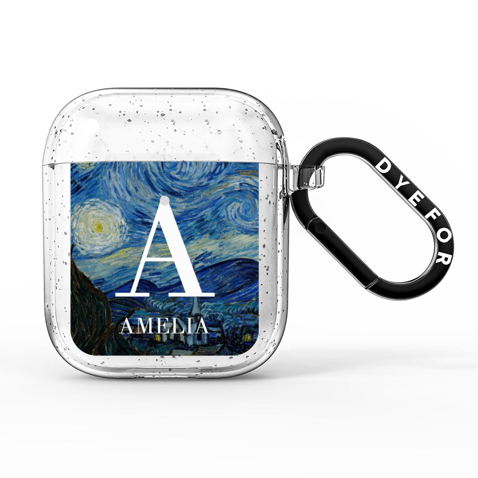 Personalised Van Gogh Starry Night AirPods Glitter Case