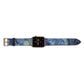 Personalised Van Gogh Starry Night Apple Watch Strap Landscape Image Gold Hardware