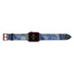Personalised Van Gogh Starry Night Apple Watch Strap Landscape Image Red Hardware