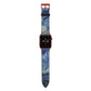 Personalised Van Gogh Starry Night Apple Watch Strap with Red Hardware