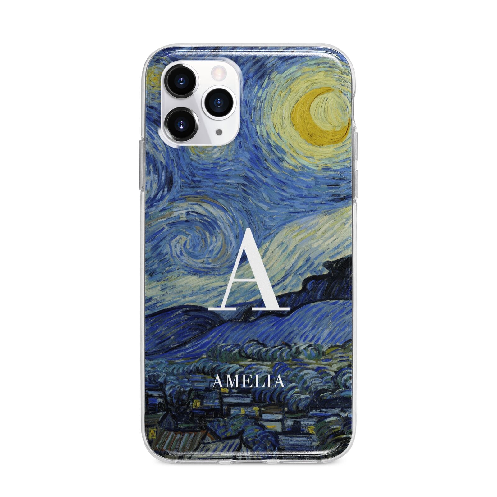 Personalised Van Gogh Starry Night Apple iPhone 11 Pro Max in Silver with Bumper Case