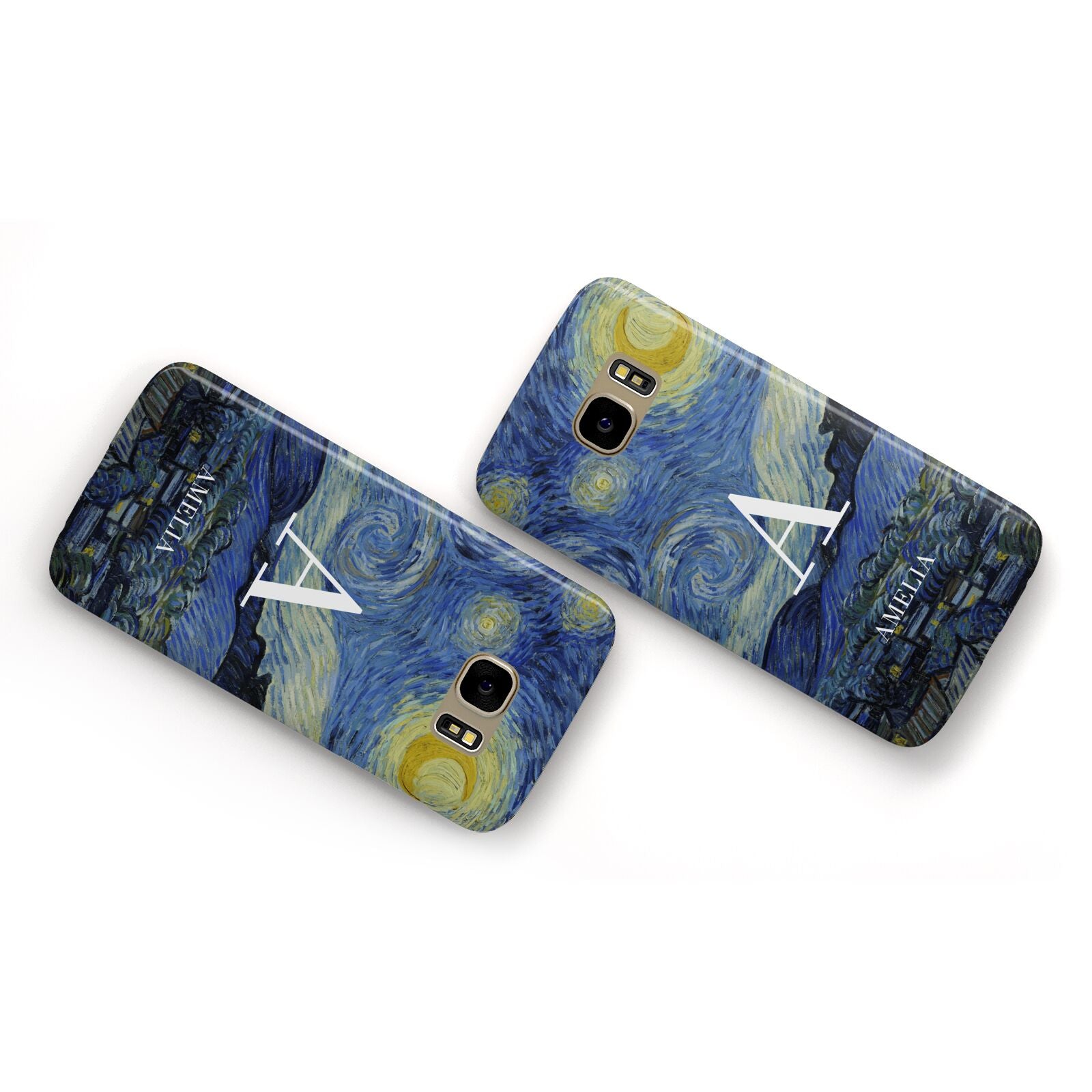 Personalised Van Gogh Starry Night Samsung Galaxy Case Flat Overview