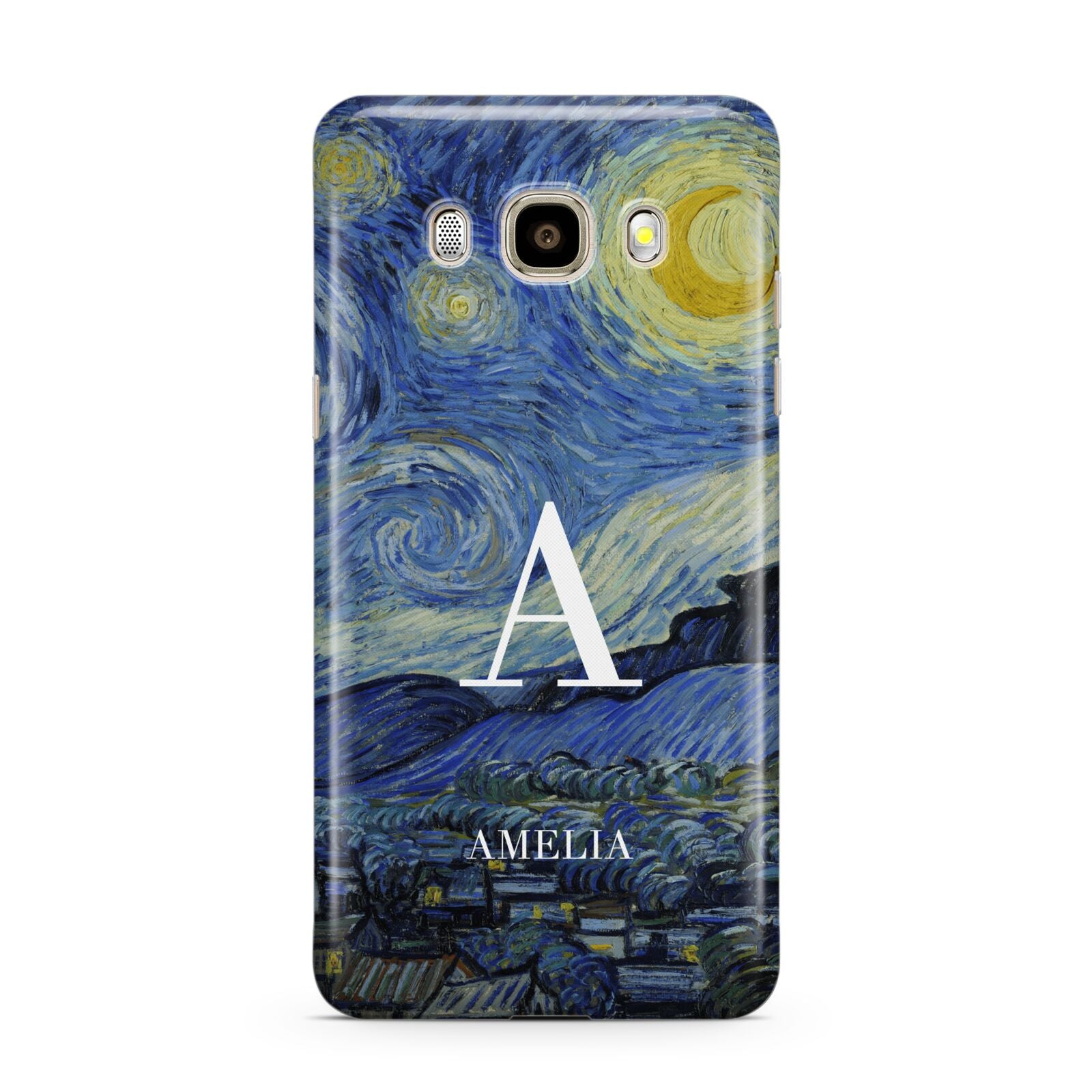 Personalised Van Gogh Starry Night Samsung Galaxy J7 2016 Case on gold phone