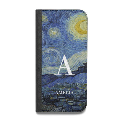Personalised Van Gogh Starry Night Vegan Leather Flip Samsung Case