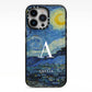 Personalised Van Gogh Starry Night iPhone 13 Pro Black Impact Case on Silver phone