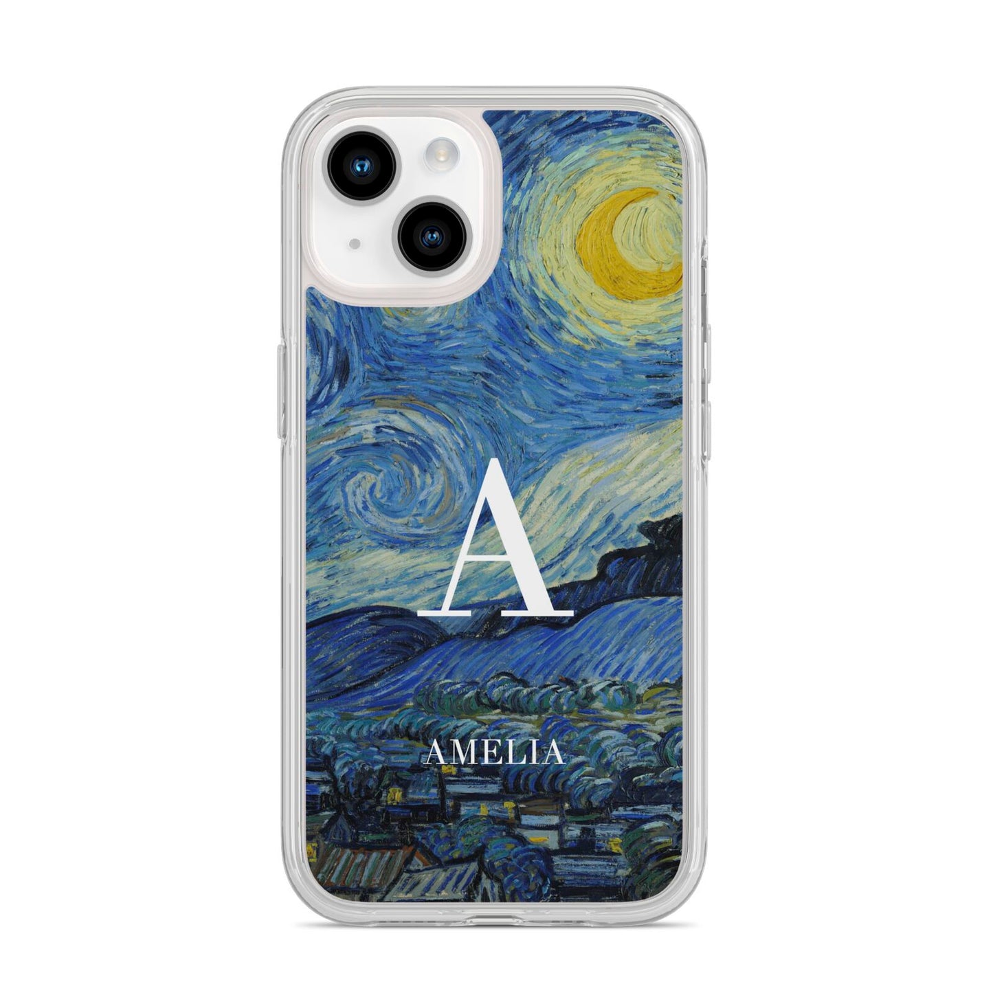 Personalised Van Gogh Starry Night iPhone 14 Clear Tough Case Starlight