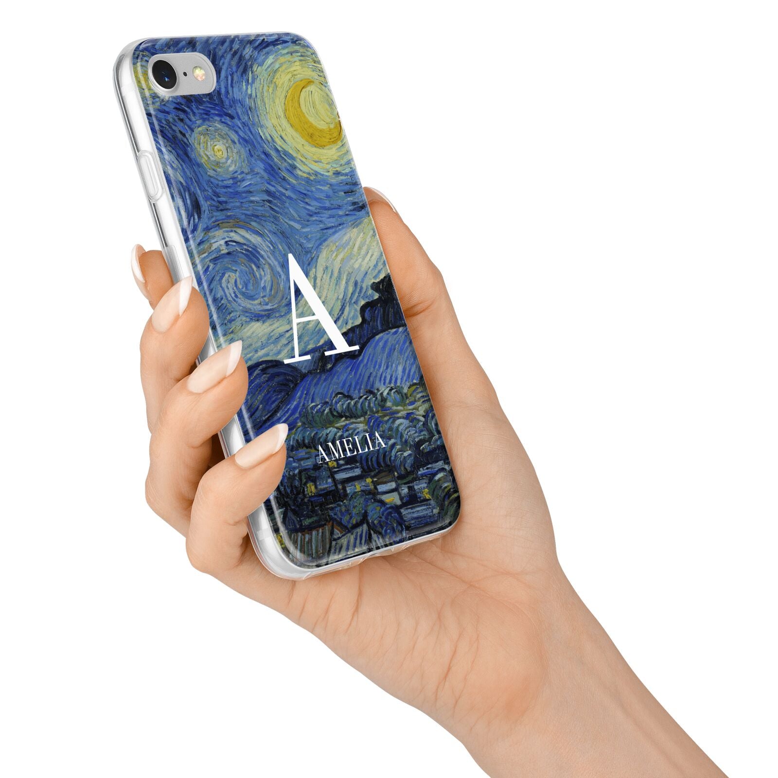 Personalised Van Gogh Starry Night iPhone 7 Bumper Case on Silver iPhone Alternative Image