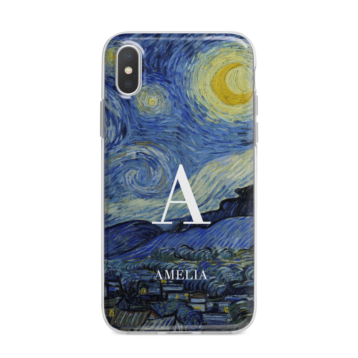 Personalised Van Gogh Starry Night iPhone X Bumper Case on Silver iPhone Alternative Image 1