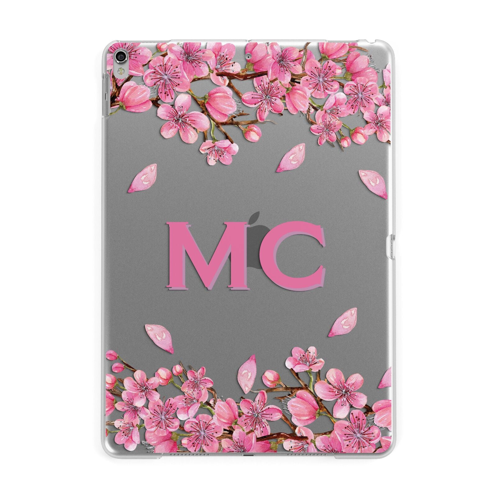 Personalised Vibrant Cherry Blossom Pink Apple iPad Silver Case