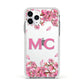 Personalised Vibrant Cherry Blossom Pink Apple iPhone 11 Pro in Silver with White Impact Case