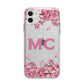 Personalised Vibrant Cherry Blossom Pink Apple iPhone 11 in White with Bumper Case