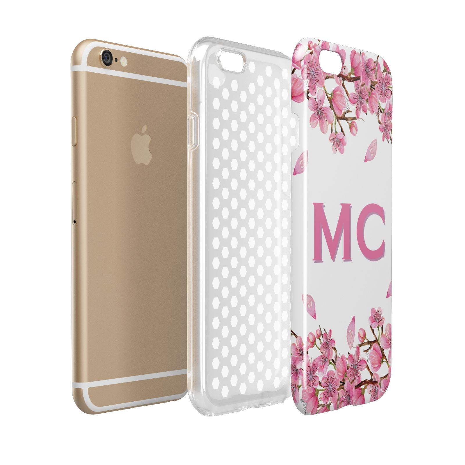 Personalised Vibrant Cherry Blossom Pink Apple iPhone 6 3D Tough Case Expanded view