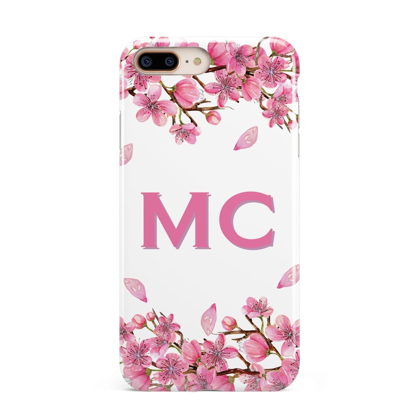 Personalised Vibrant Cherry Blossom Pink Apple iPhone 7 8 Plus 3D Tough Case