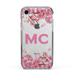 Personalised Vibrant Cherry Blossom Pink Apple iPhone XR Impact Case Black Edge on Silver Phone