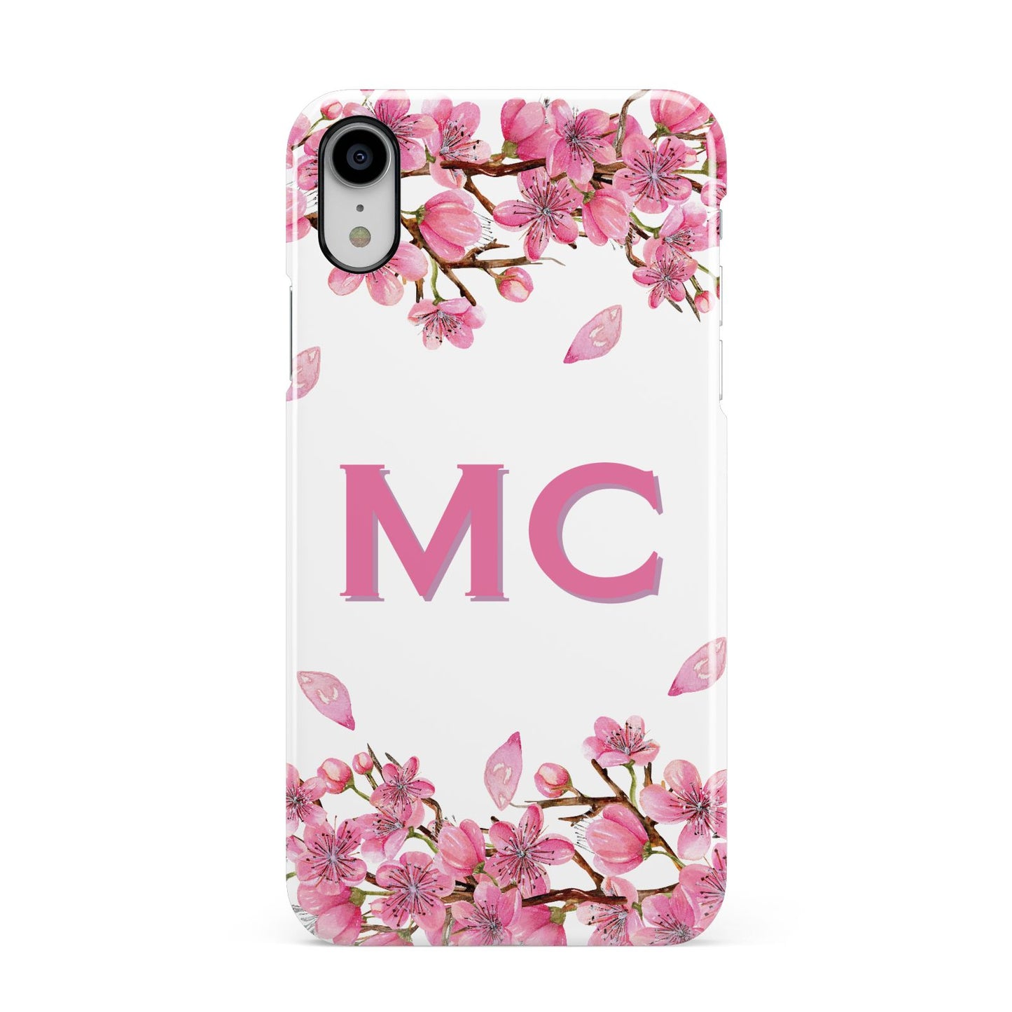 Personalised Vibrant Cherry Blossom Pink Apple iPhone XR White 3D Snap Case