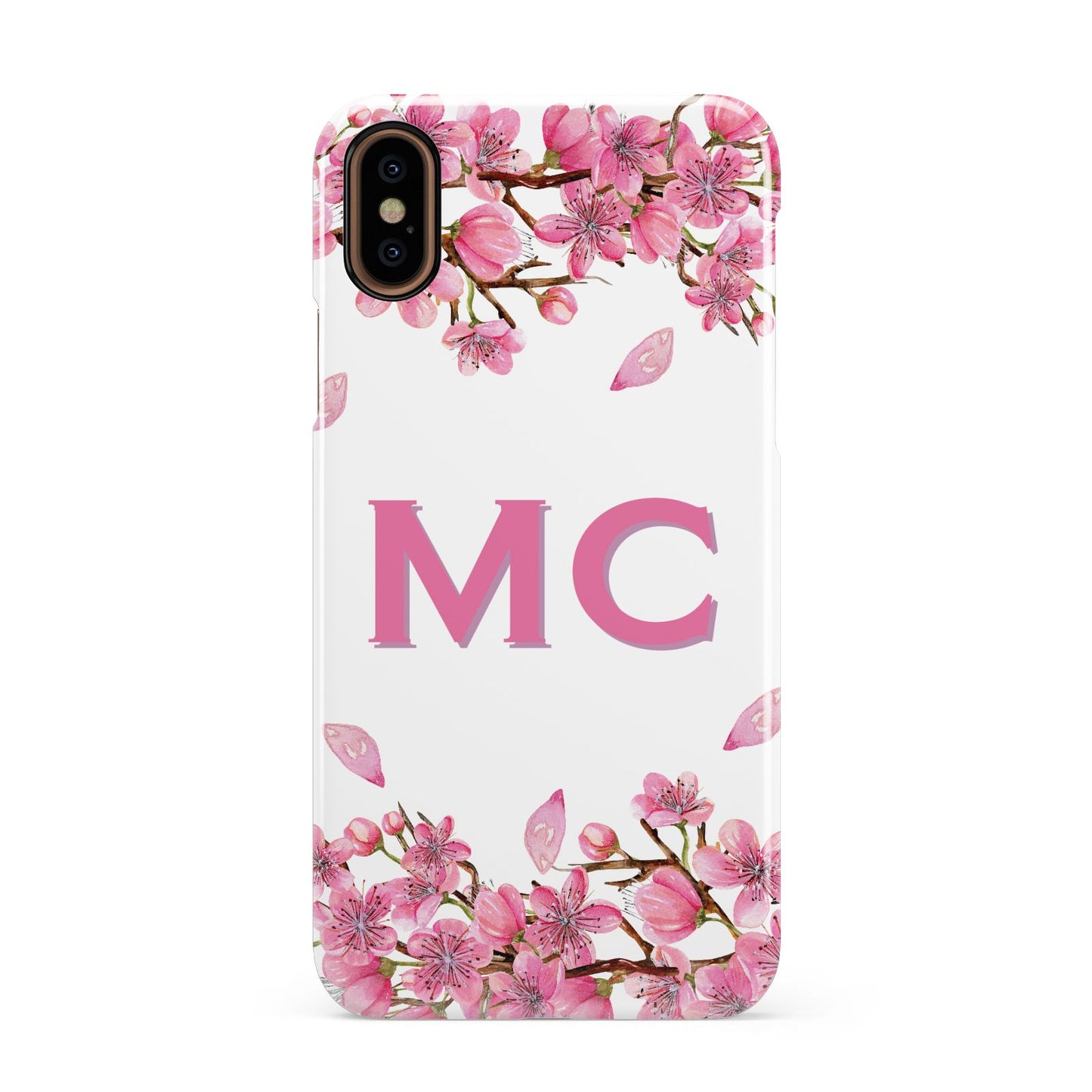 Personalised Vibrant Cherry Blossom Pink Apple iPhone XS 3D Snap Case