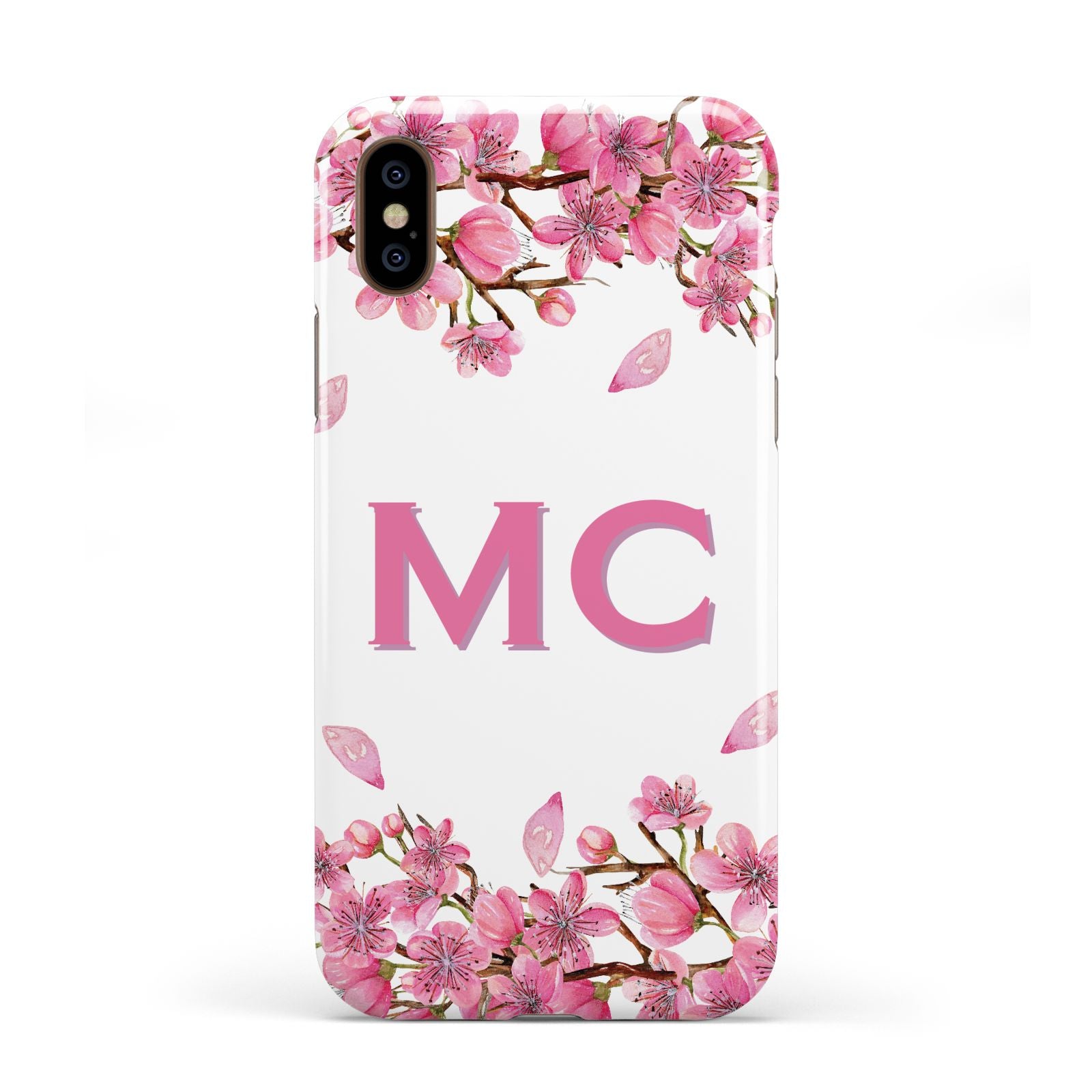 Personalised Vibrant Cherry Blossom Pink Apple iPhone XS 3D Tough