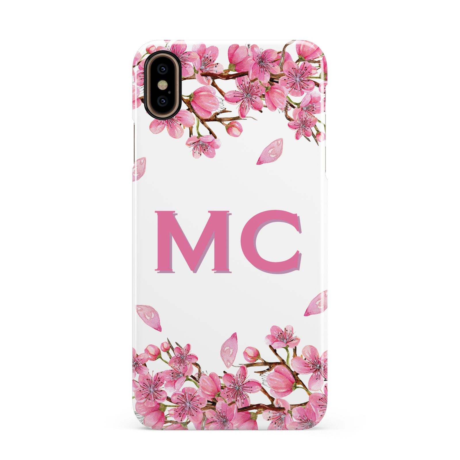 Personalised Vibrant Cherry Blossom Pink Apple iPhone Xs Max 3D Snap Case