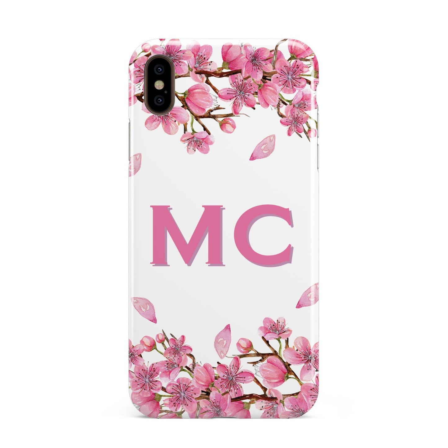 Personalised Vibrant Cherry Blossom Pink Apple iPhone Xs Max 3D Tough Case
