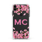Personalised Vibrant Cherry Blossom Pink Apple iPhone Xs Max Impact Case White Edge on Black Phone