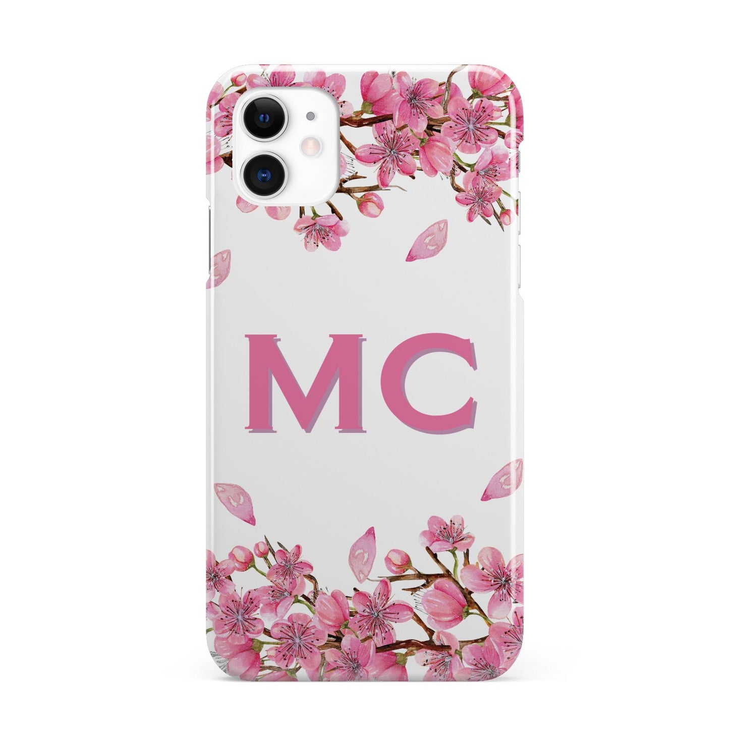 Personalised Vibrant Cherry Blossom Pink iPhone 11 3D Snap Case