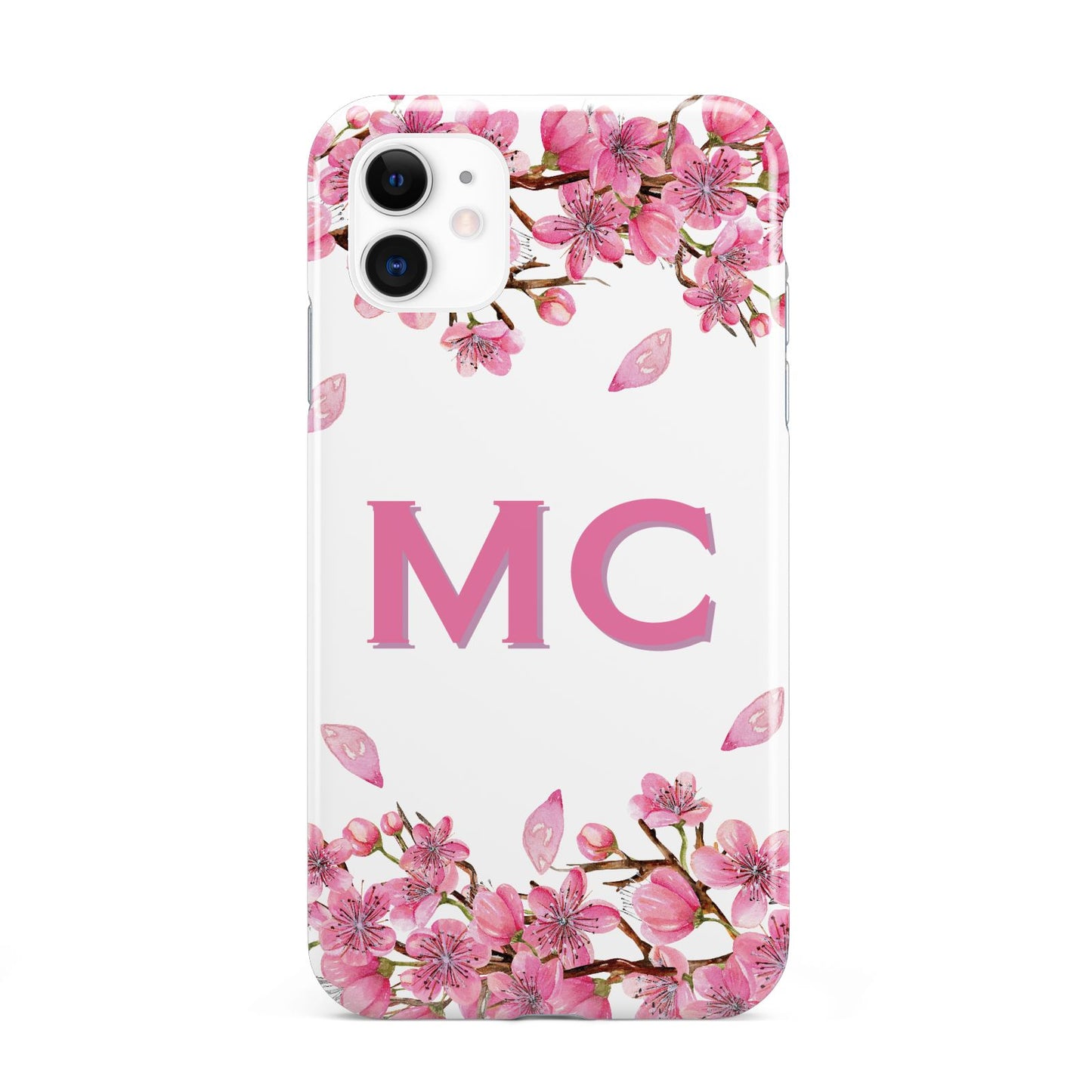 Personalised Vibrant Cherry Blossom Pink iPhone 11 3D Tough Case