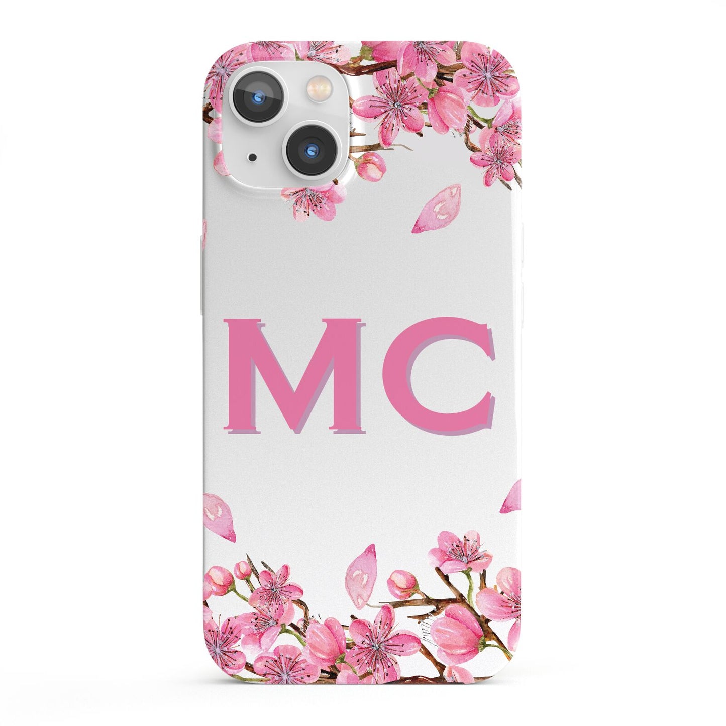 Personalised Vibrant Cherry Blossom Pink iPhone 13 Full Wrap 3D Snap Case