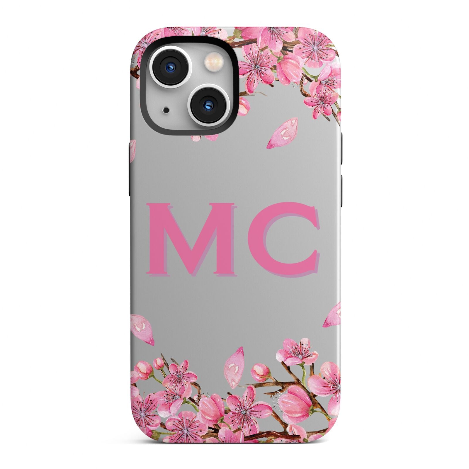Personalised Vibrant Cherry Blossom Pink iPhone 13 Mini Full Wrap 3D Tough Case