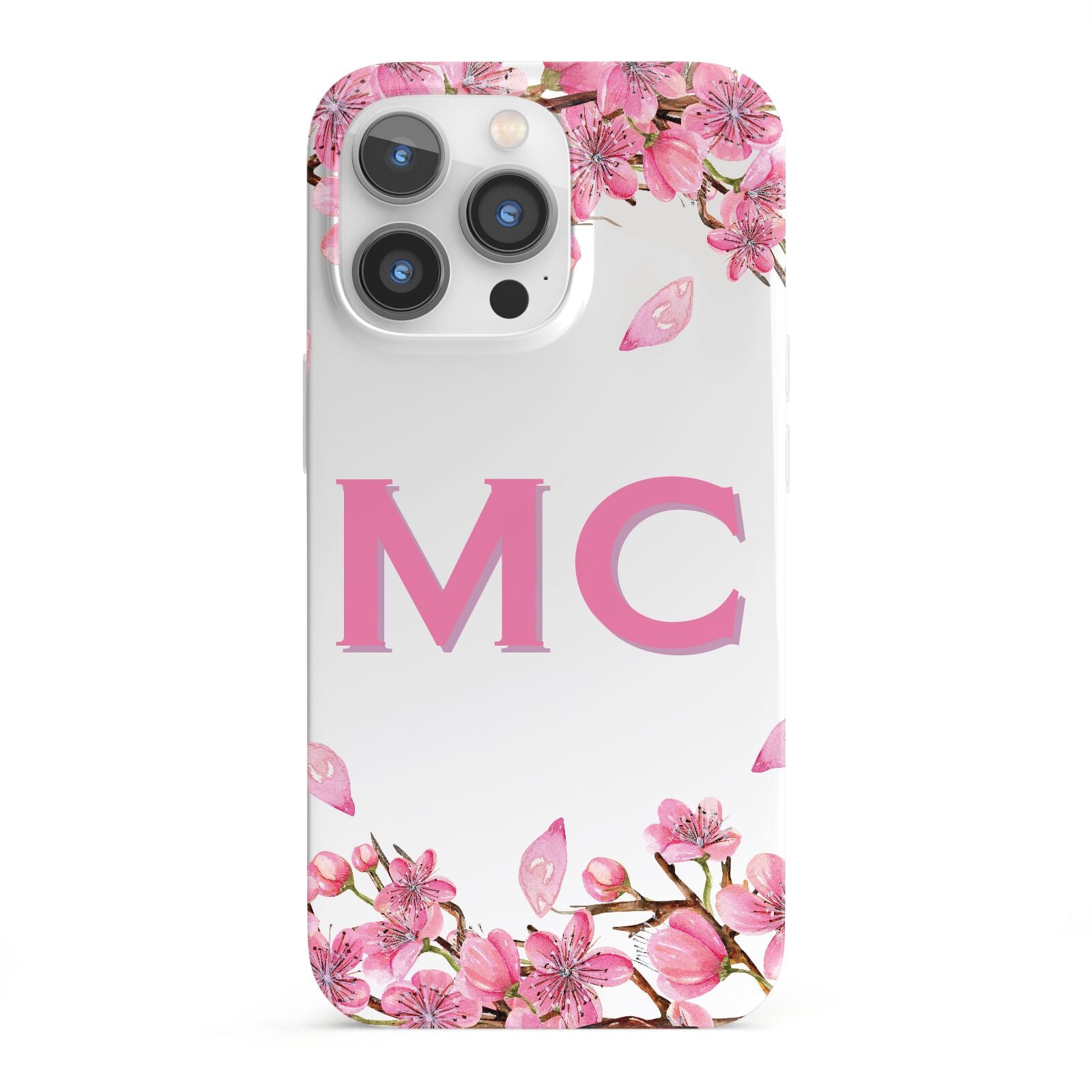 Personalised Vibrant Cherry Blossom Pink iPhone 13 Pro Full Wrap 3D Snap Case