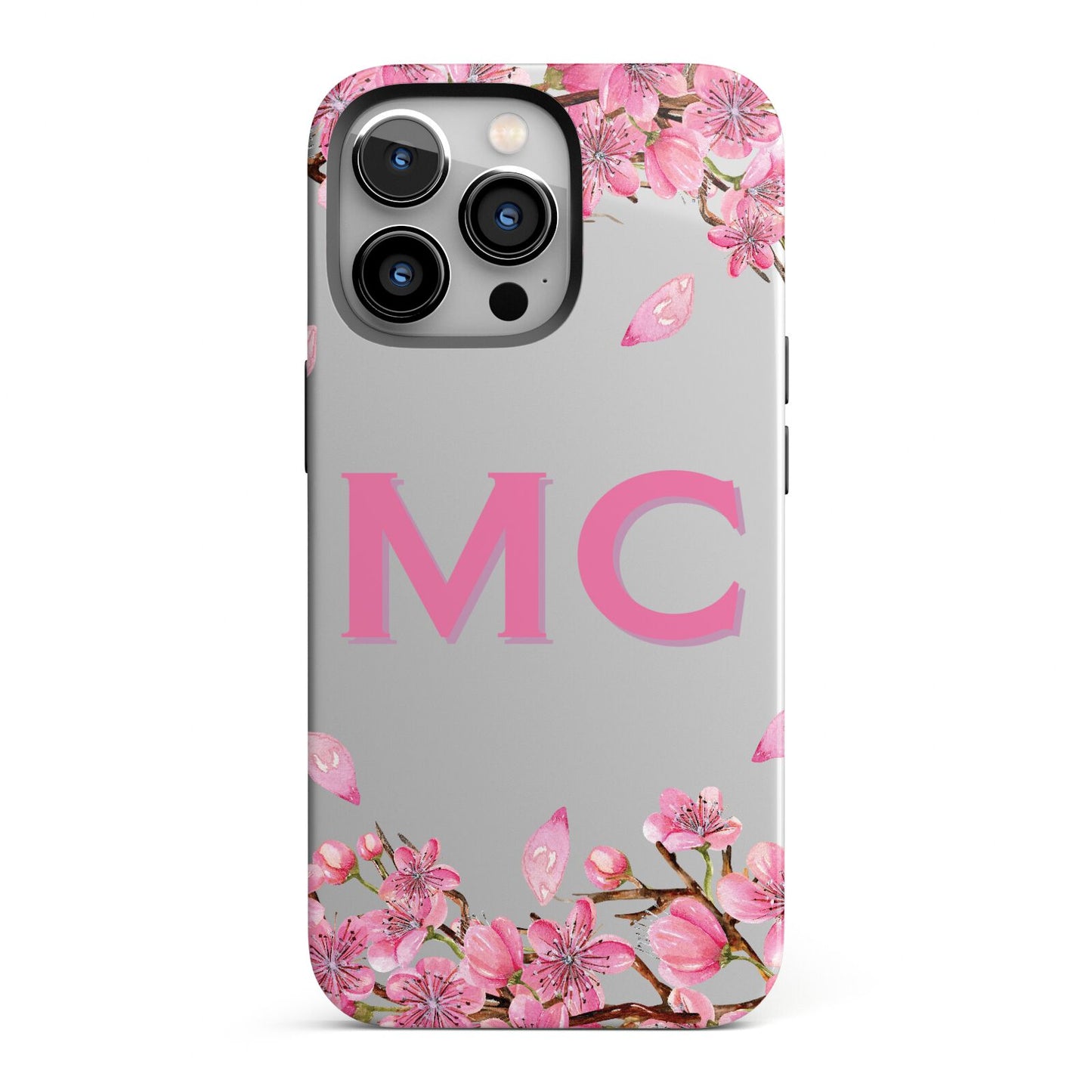 Personalised Vibrant Cherry Blossom Pink iPhone 13 Pro Full Wrap 3D Tough Case