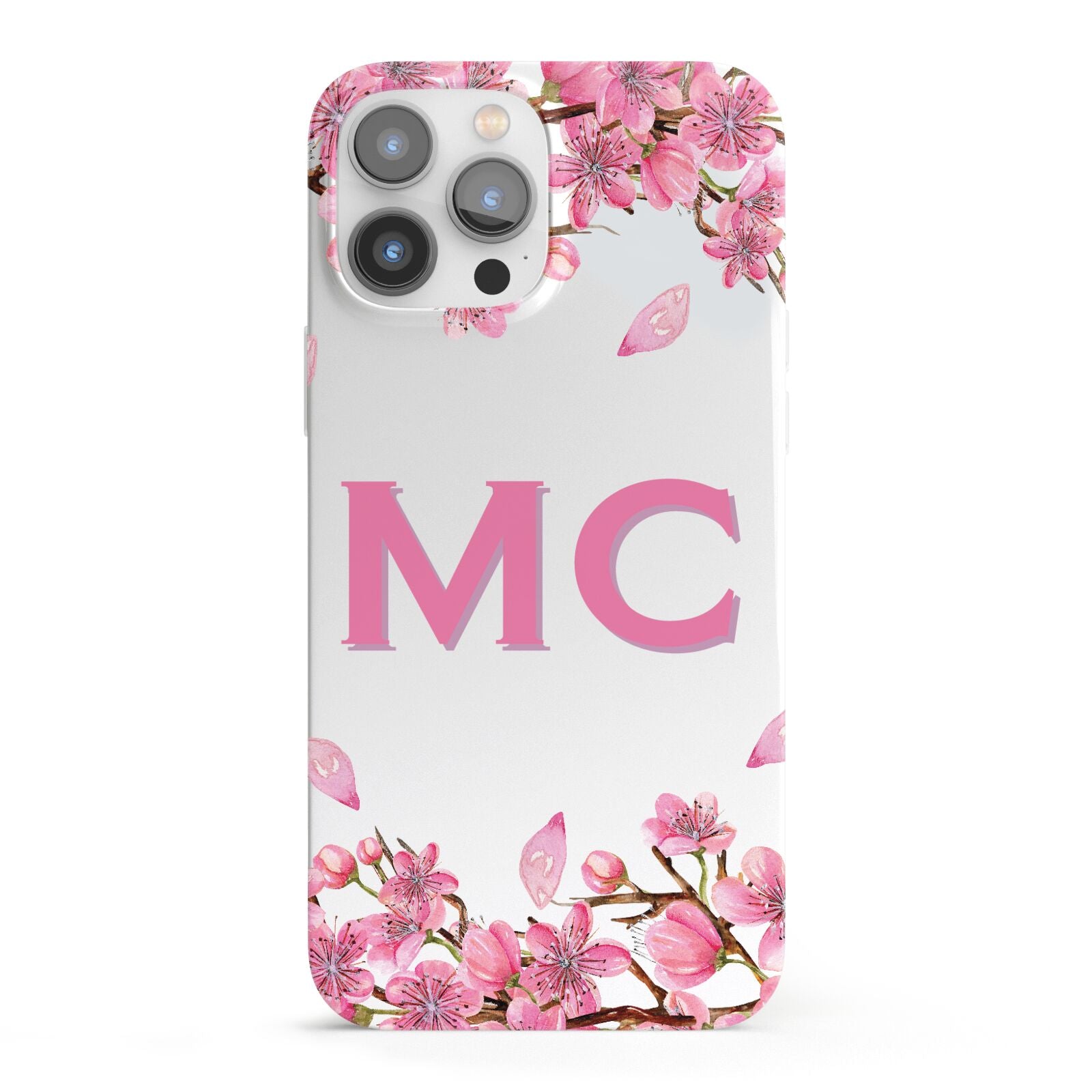 Personalised Vibrant Cherry Blossom Pink iPhone 13 Pro Max Full Wrap 3D Snap Case