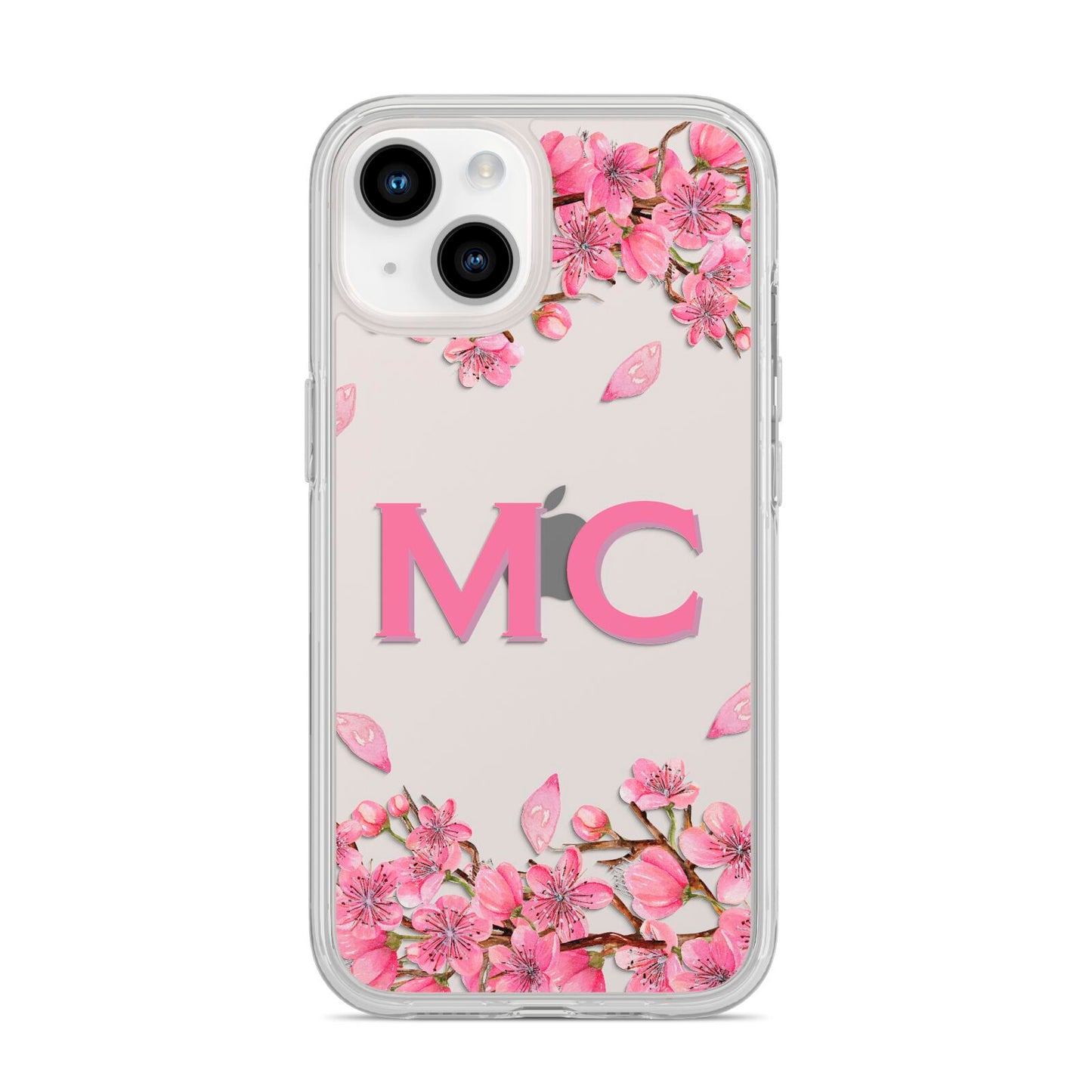 Personalised Vibrant Cherry Blossom Pink iPhone 14 Clear Tough Case Starlight