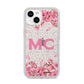Personalised Vibrant Cherry Blossom Pink iPhone 14 Glitter Tough Case Starlight