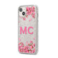 Personalised Vibrant Cherry Blossom Pink iPhone 14 Plus Glitter Tough Case Starlight Angled Image