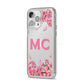 Personalised Vibrant Cherry Blossom Pink iPhone 14 Pro Max Clear Tough Case Silver Angled Image