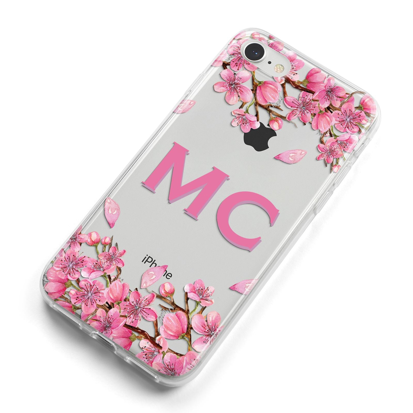 Personalised Vibrant Cherry Blossom Pink iPhone 8 Bumper Case on Silver iPhone Alternative Image